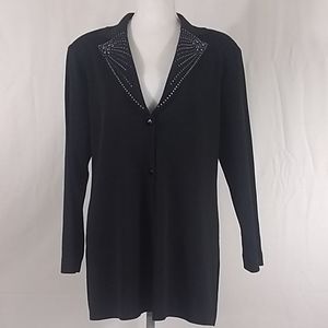 Misook Black Jacket Starburst Swarovski